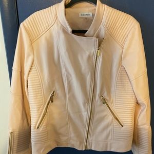 Blush Pink Calvin Klein Faux Leather Jacket